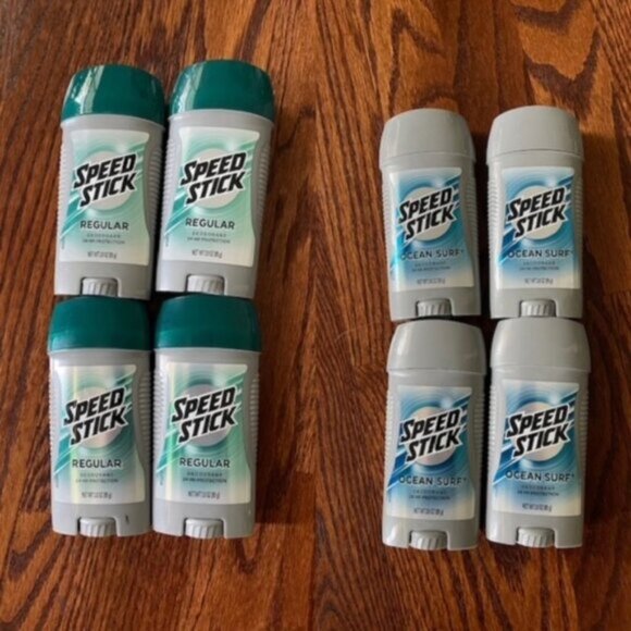 LOT 8 MEN'S SPEED STICK REGULAR/OCEAN SURF DEODORANT 24HR Protection 3.0 OZ NEW - Picture 1 of 1